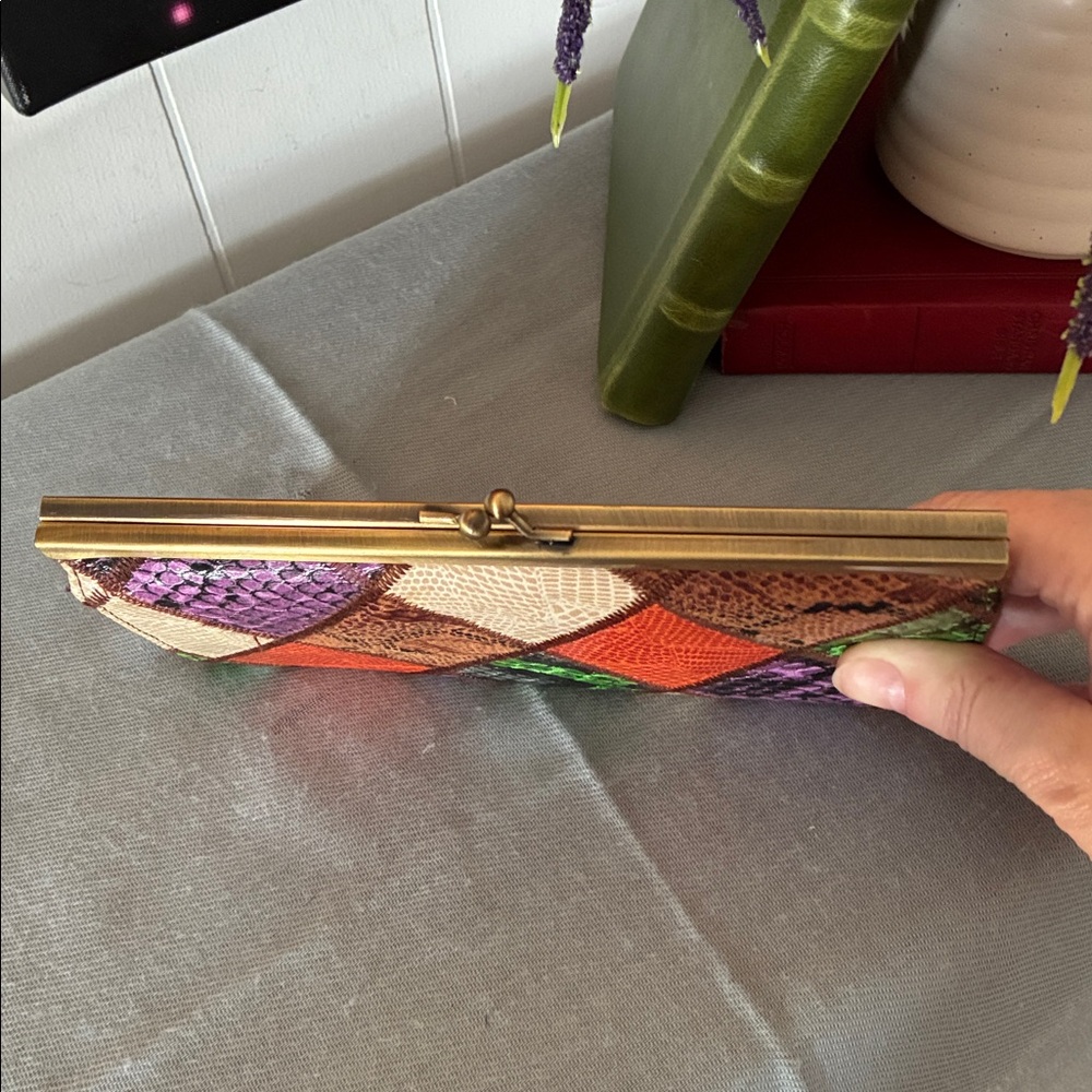 Colorful Patchwork Kiss-Lock Wallet - Picture 3 of 7